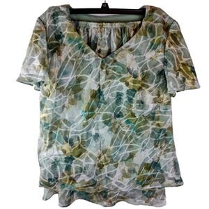 R & M RICHARDS Women's 2 PCS Set Large Polyester Floral